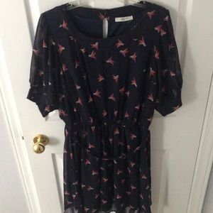 ModCloth Floaty Printed Elbow Length Sleeve Dress